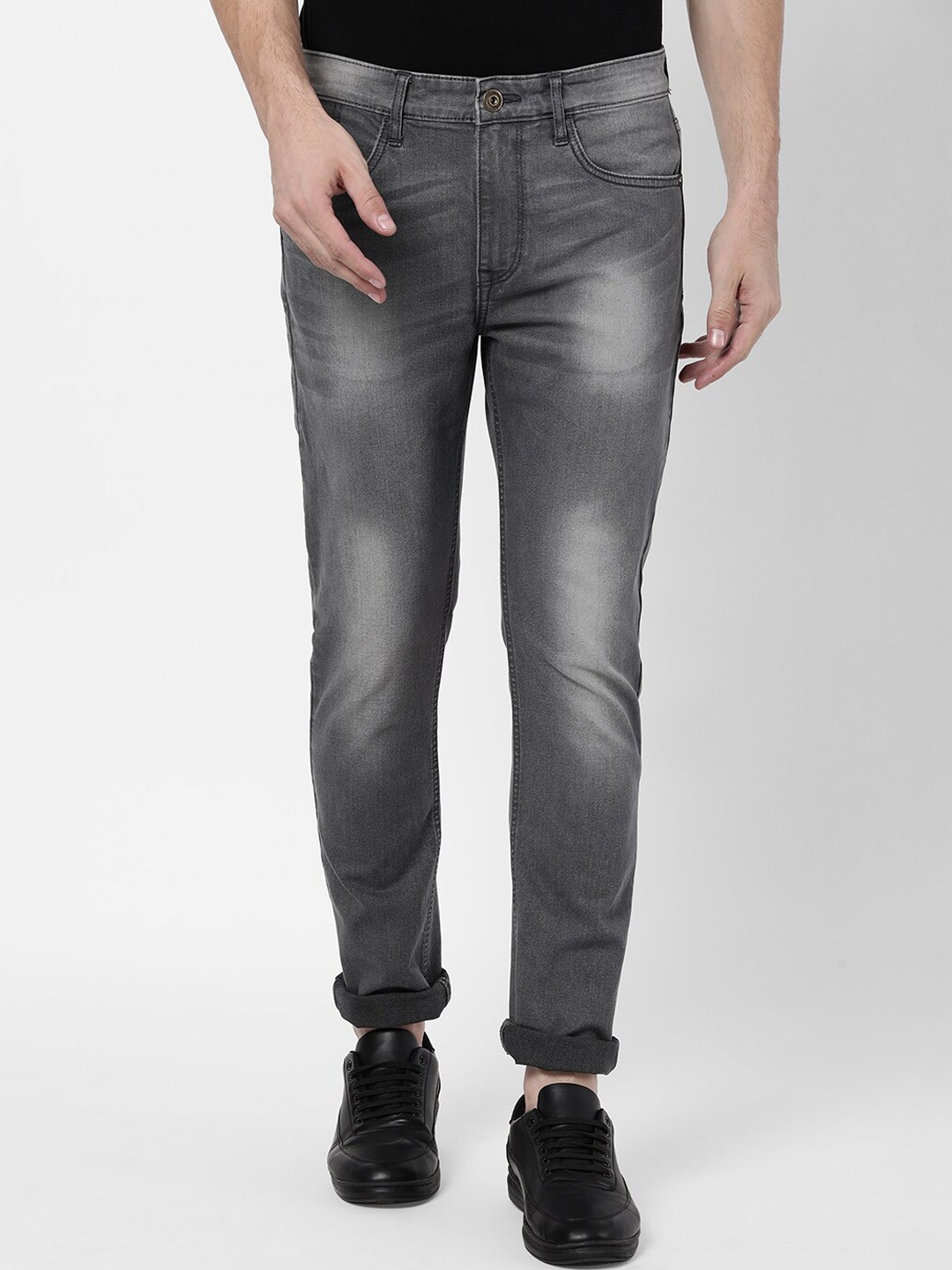 

AD By Arvind Men Grey Slim Fit Heavy Fade Jeans