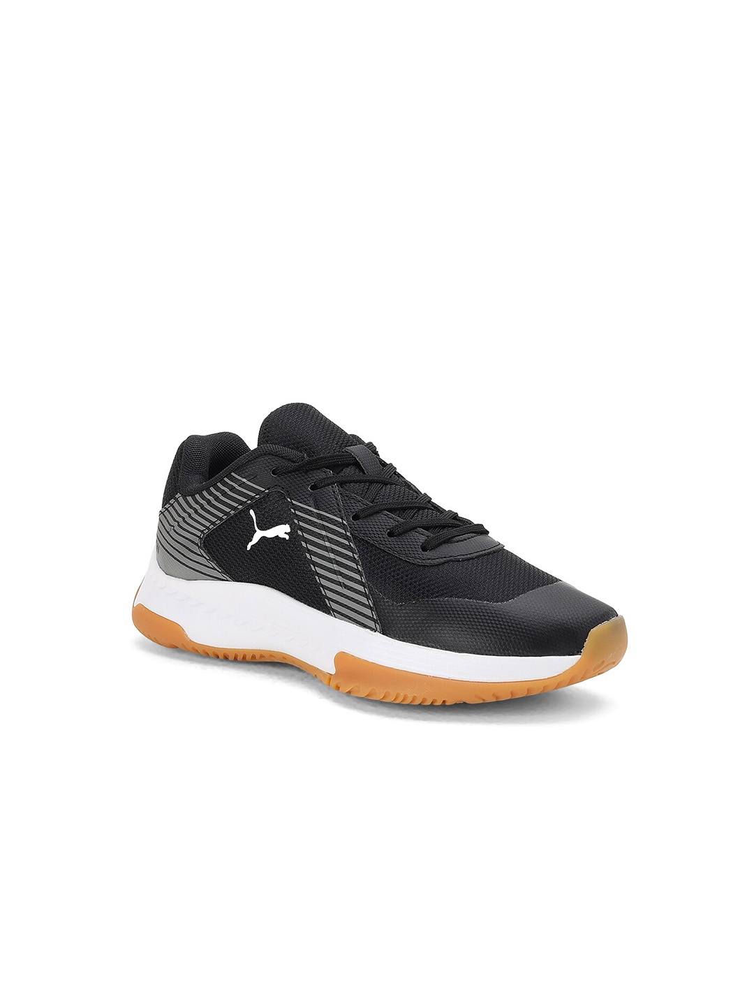 

Puma Kids Black & White Textile Basketball Non-Marking Varion Youth Indoor Sports Shoes