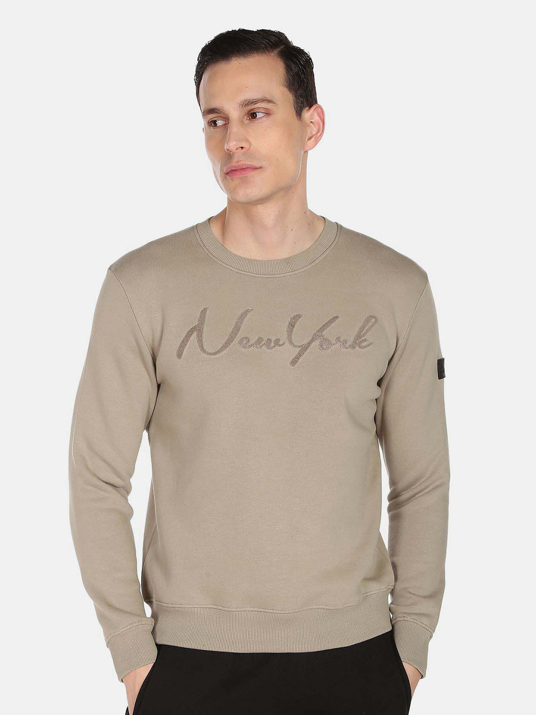 

Arrow New York Men Grey Printed Sweatshirt