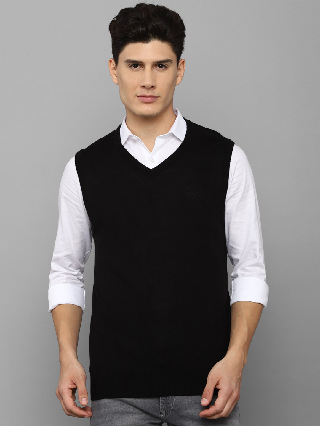 

Allen Solly Men Black Sweater Vest