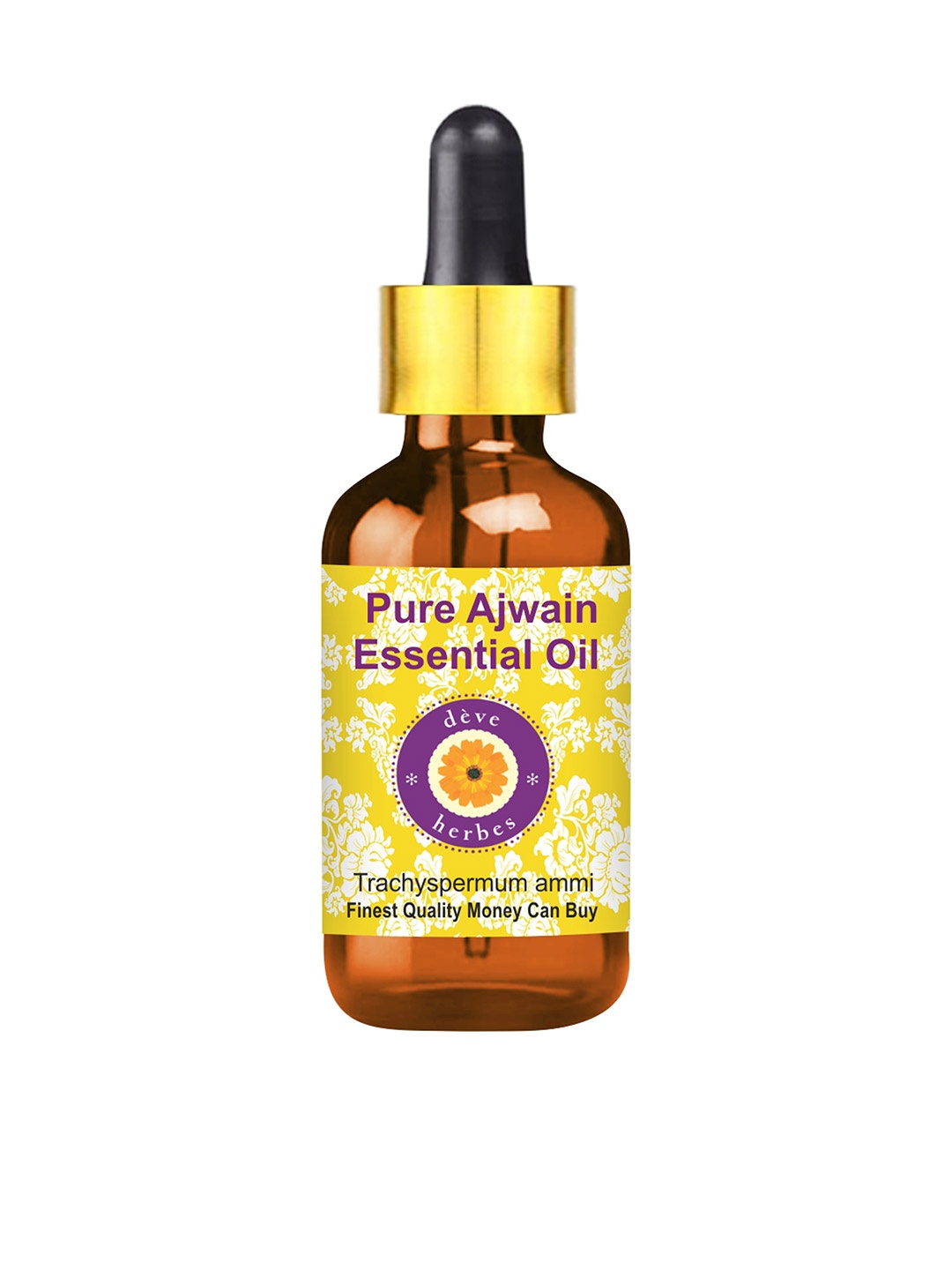 

Deve Herbes Natural Therapeutic Grade Pure Ajwain Essential Oil with Dropper - 30 ml, Yellow