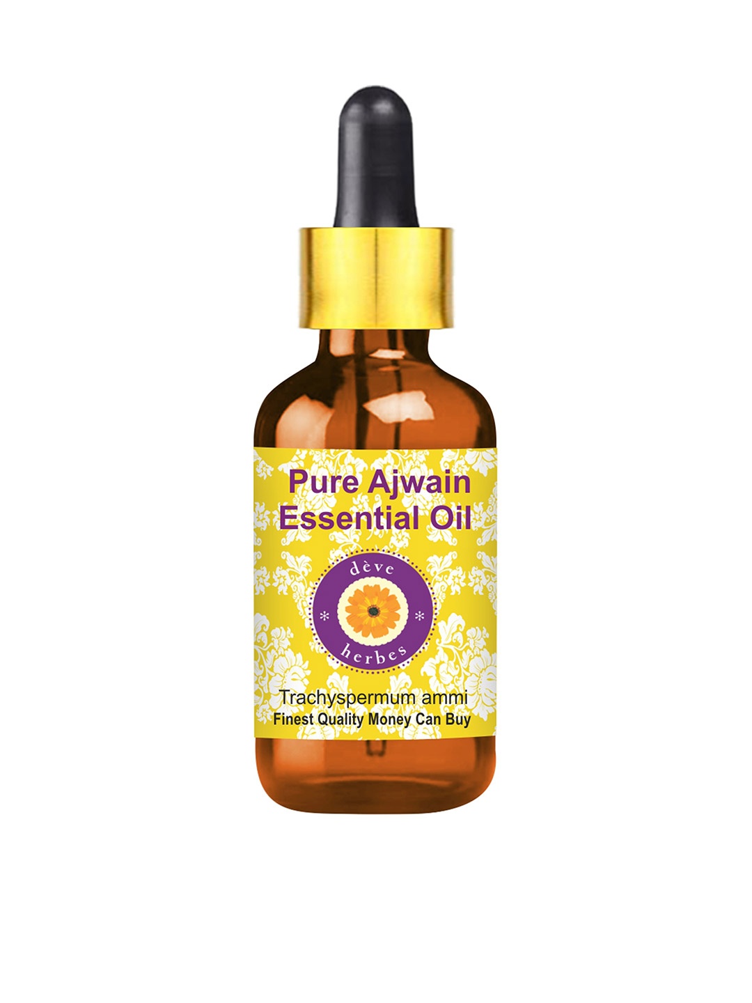 

Deve Herbes Natural Therapeutic Grade Pure Ajwain Essential Oil with Dropper - 100 ml, Yellow