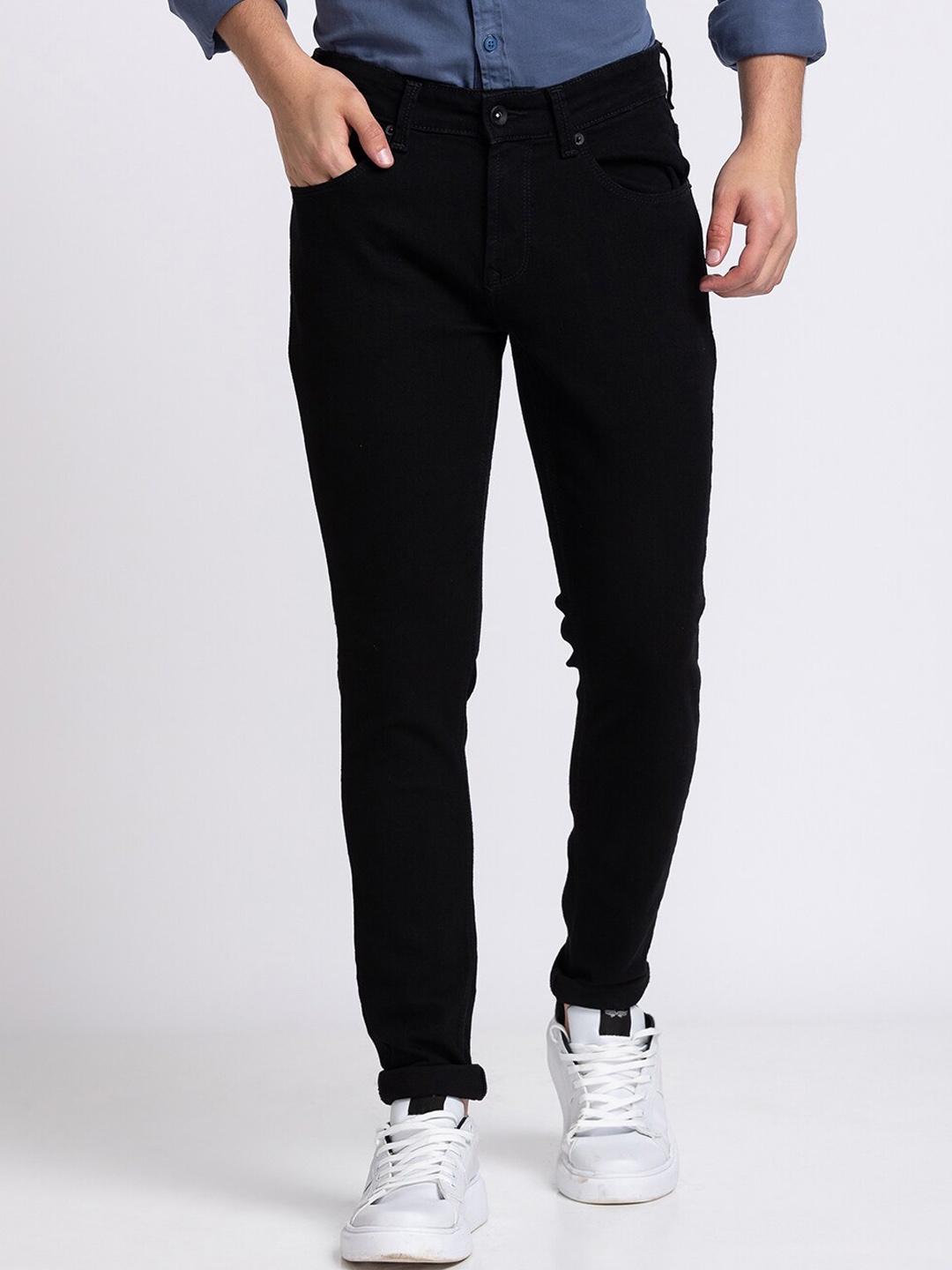 

SPYKAR Men Black Slim Fit Low-Rise Jeans