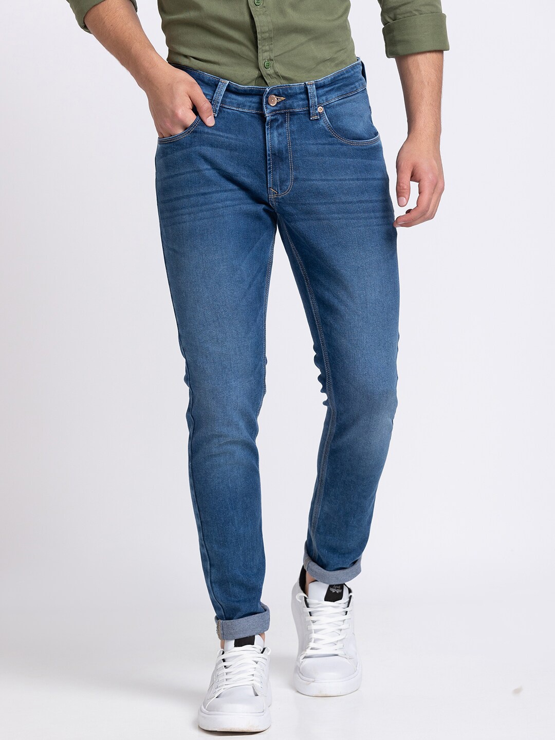 

SPYKAR Men Blue Super Skinny Fit Low-Rise Light Fade Jeans