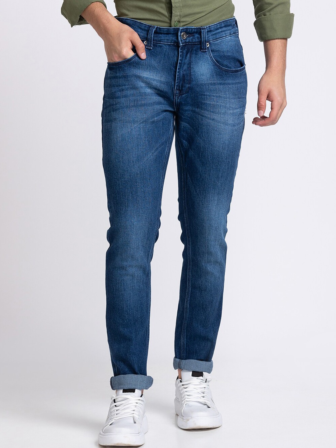 

SPYKAR Men Blue Slim Fit Low-Rise Light Fade Jeans