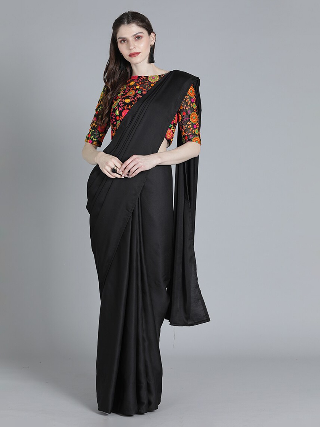 

Ethnovog Multicolored Embroidered Saree Blouse, Multi