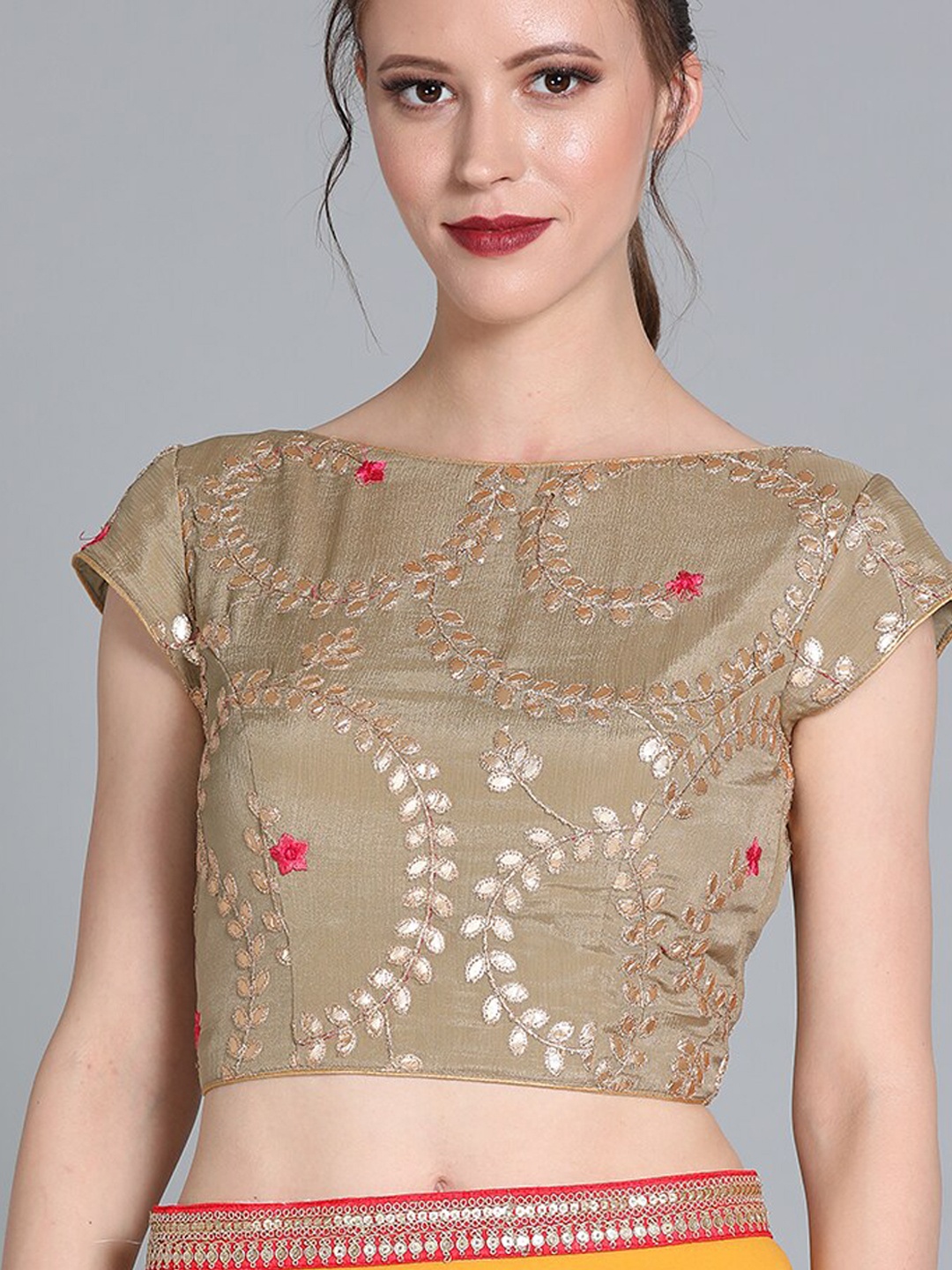 

Ethnovog Green Embroidered Saree Blouse
