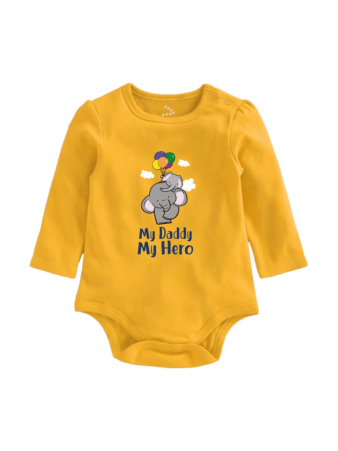 

Zeezeezoo Kids My Daddy Hero Printed Pure Cotton Bodysuit, Yellow