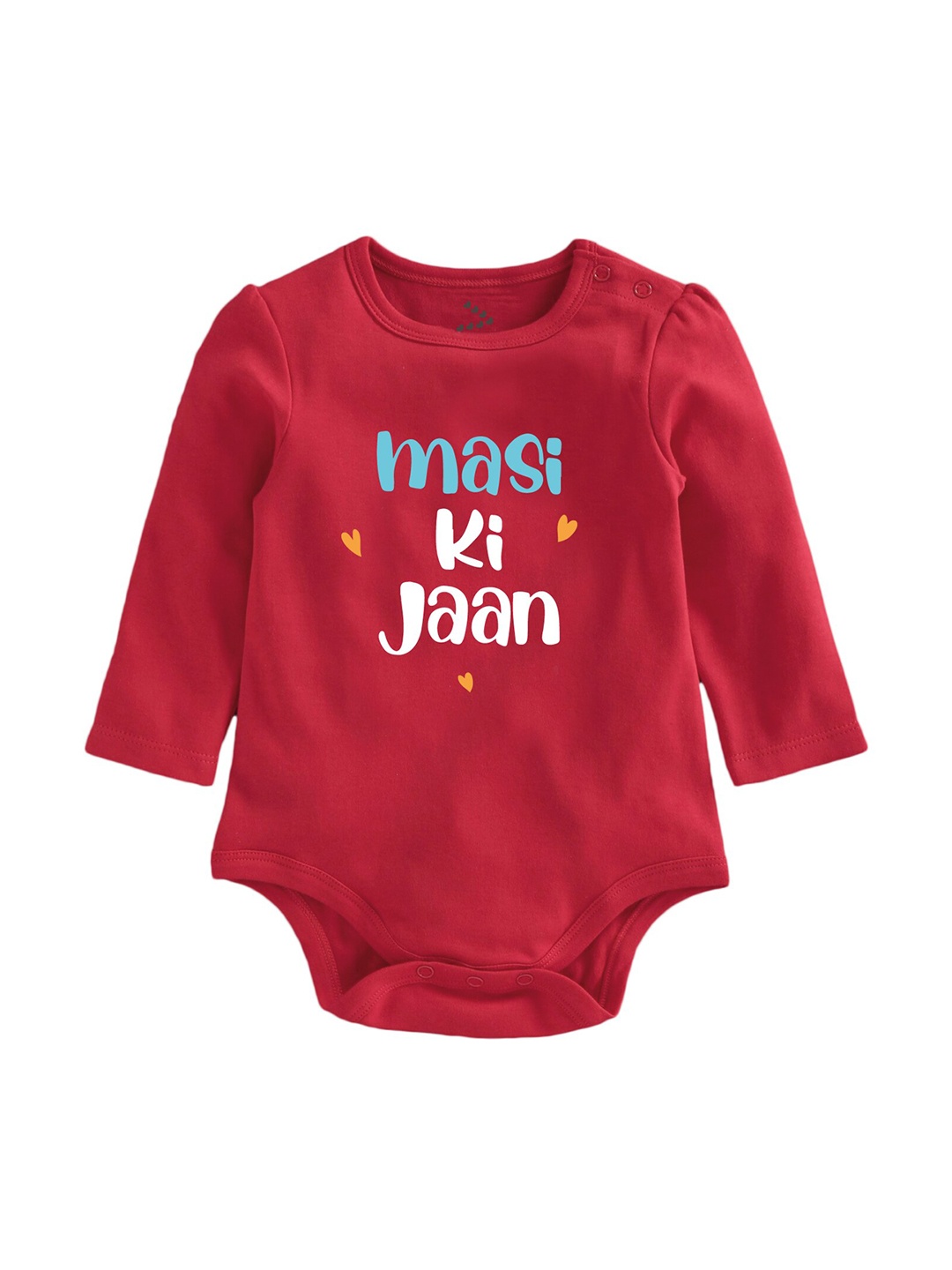 

Zeezeezoo Kids Masi Ki Jaan Printed Pure Cotton Bodysuit, Red
