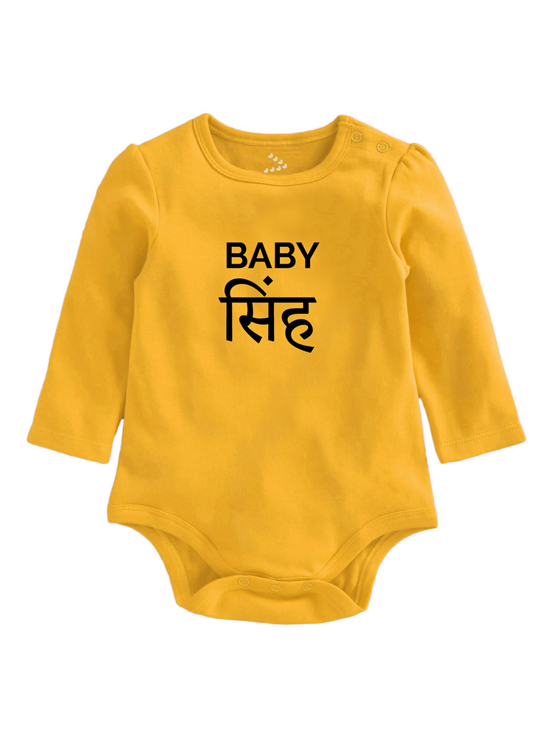 

Zeezeezoo Kids Baby Singh Printed Pure Cotton Bodysuit, Yellow