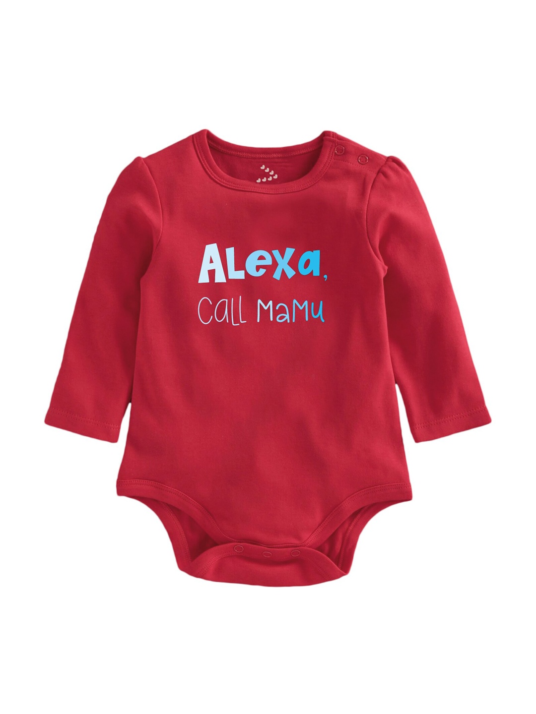 

Zeezeezoo Kids Alexa Mamu Printed Pure Cotton Bodysuit, Red