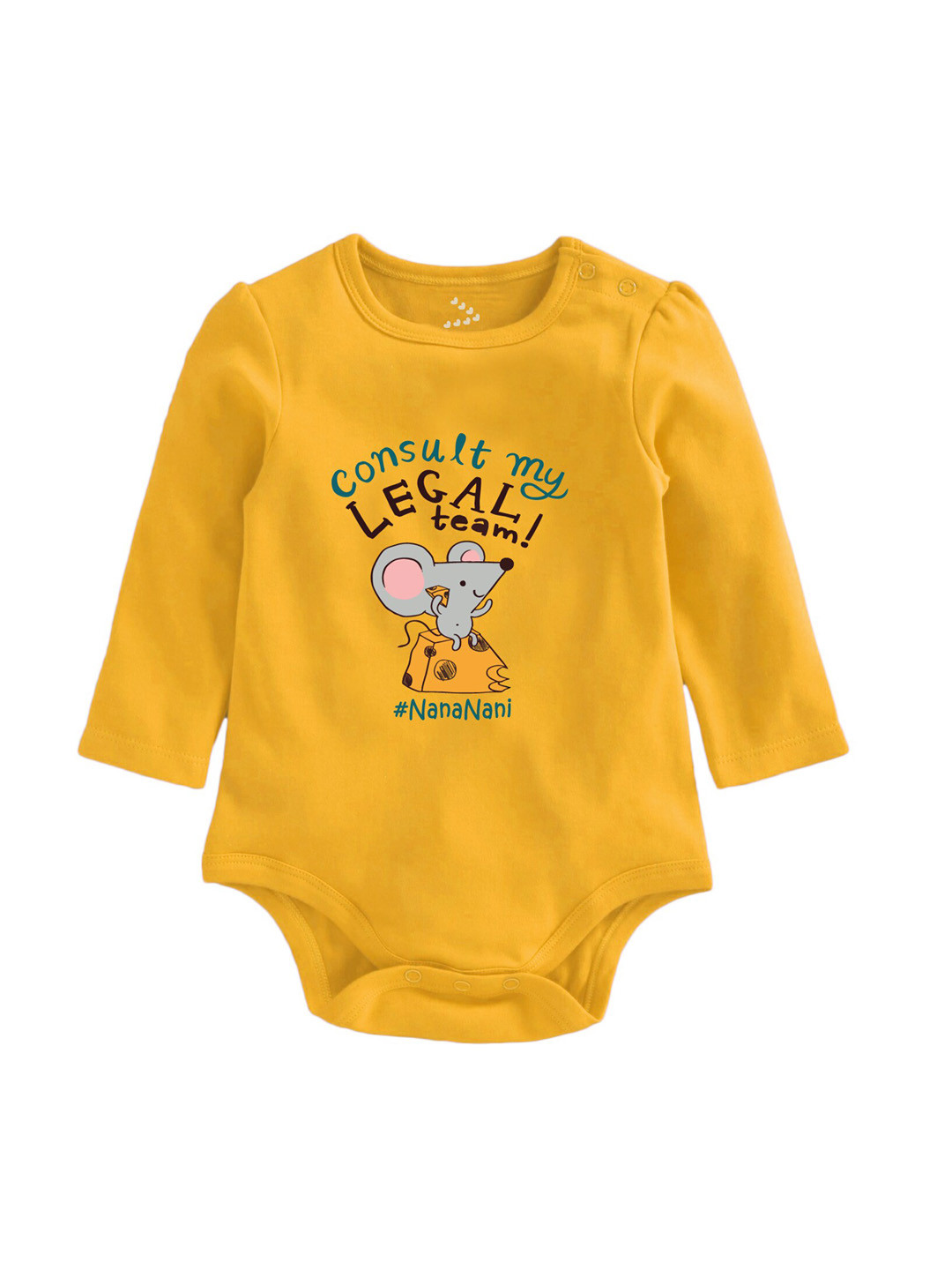 

Zeezeezoo Infant Printed Pure Cotton Bodysuit, Yellow