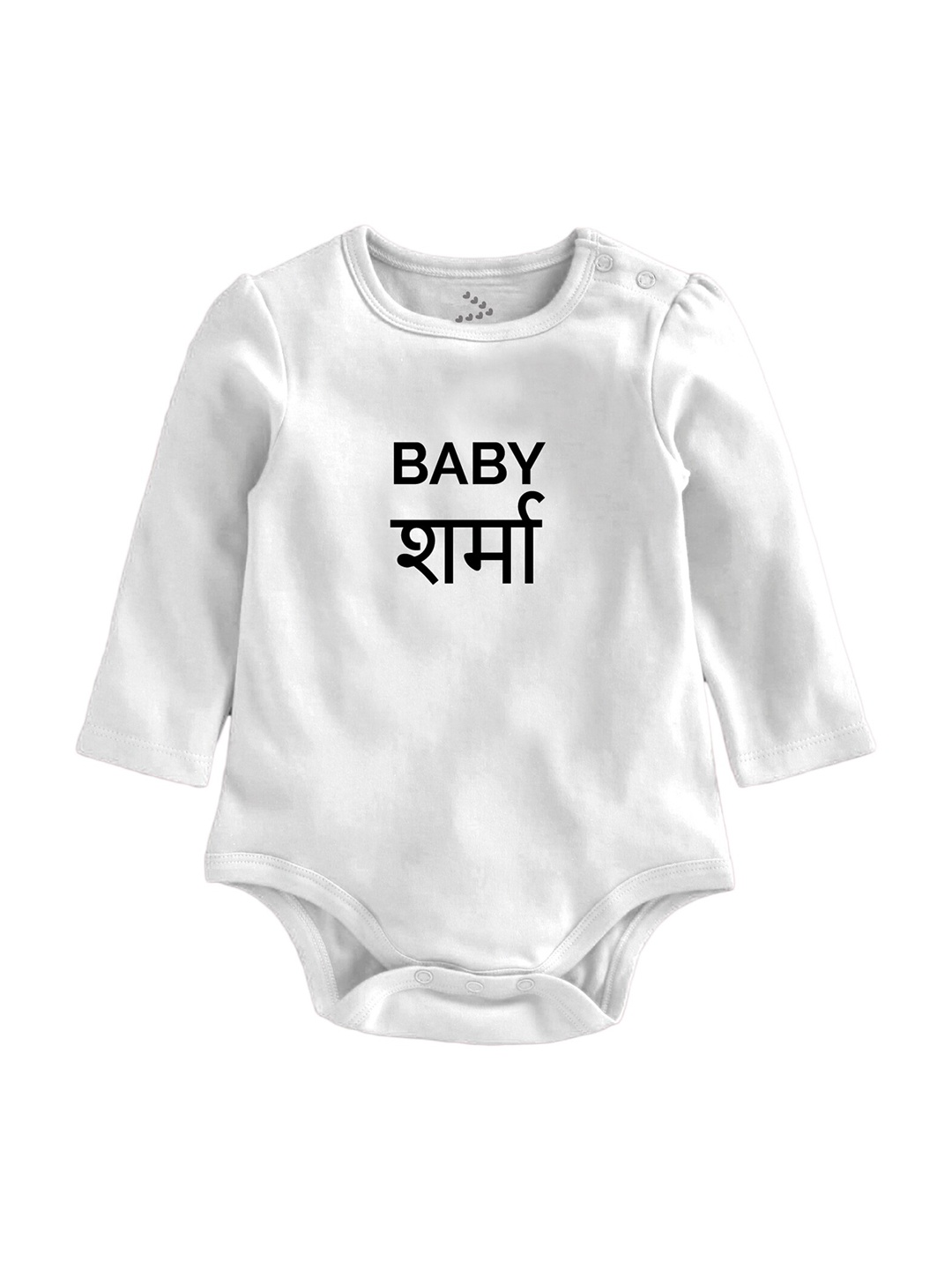 

Zeezeezoo Kids Baby Sharma Printed Pure Cotton Bodysuit, White
