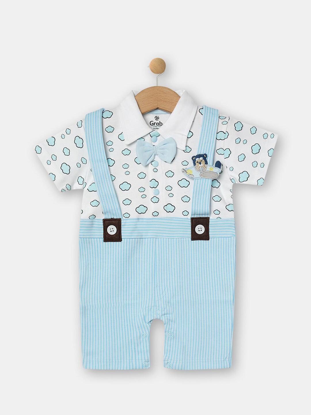 

R&B Boys Blue & White Printed Shirt with Shorts