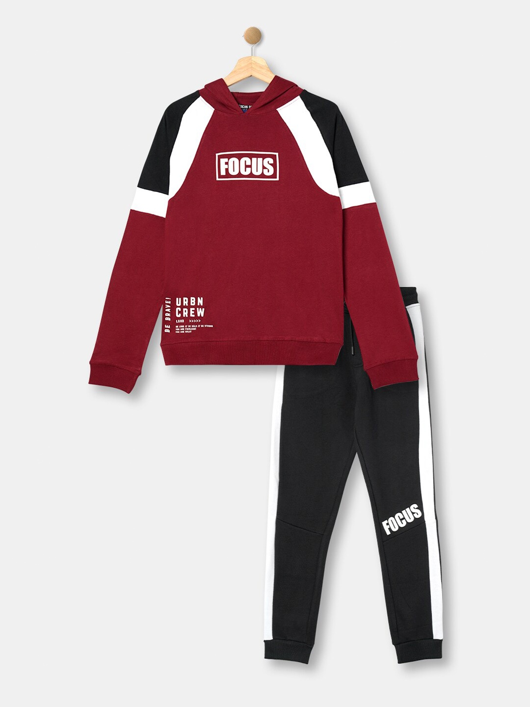 

R&B Boys Maroon & Black Printed T-shirt with Pyjamas