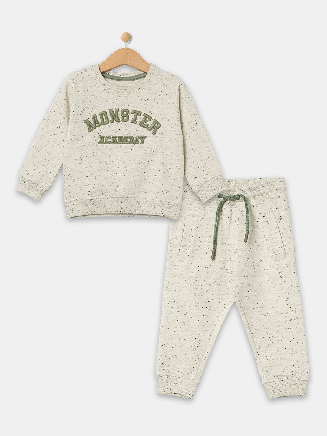 

R&B Boys Beige & Green Printed T-shirt with Trousers