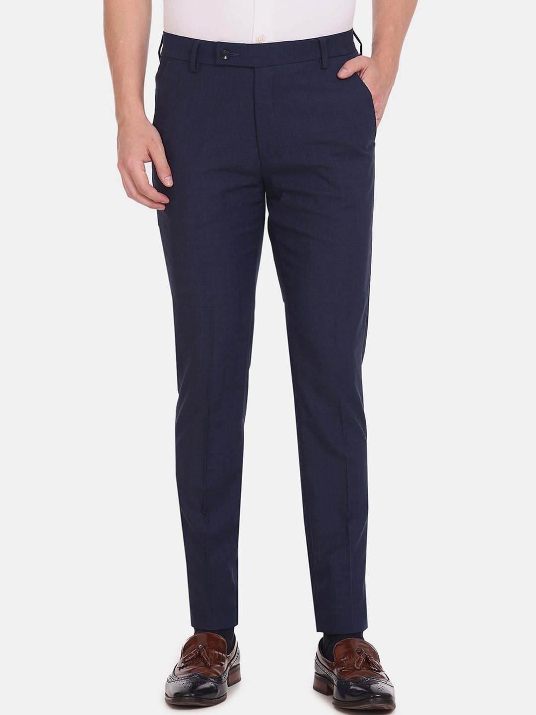 

Arrow Men Navy Blue Slim Fit Trousers