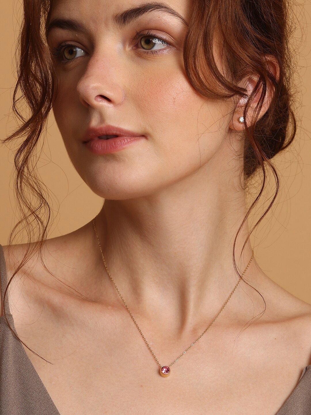 

PALMONAS Gold-Toned & Pink Gold-Plated Handcrafted Chain