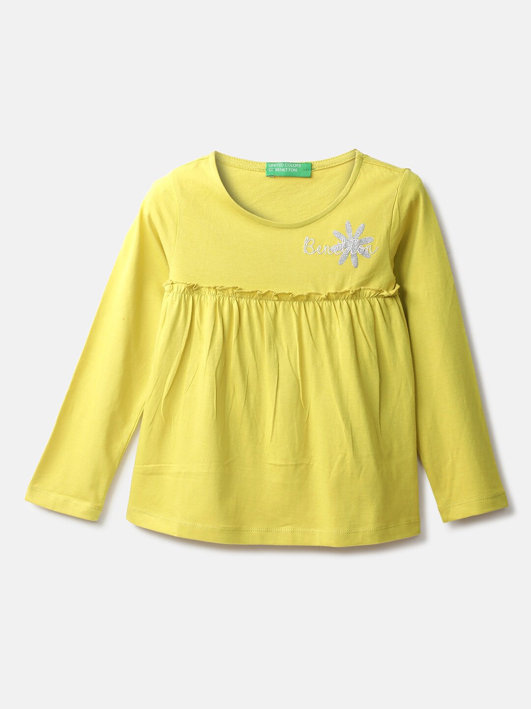 

United Colors of Benetton Lime Green Pure Cotton Empire Top