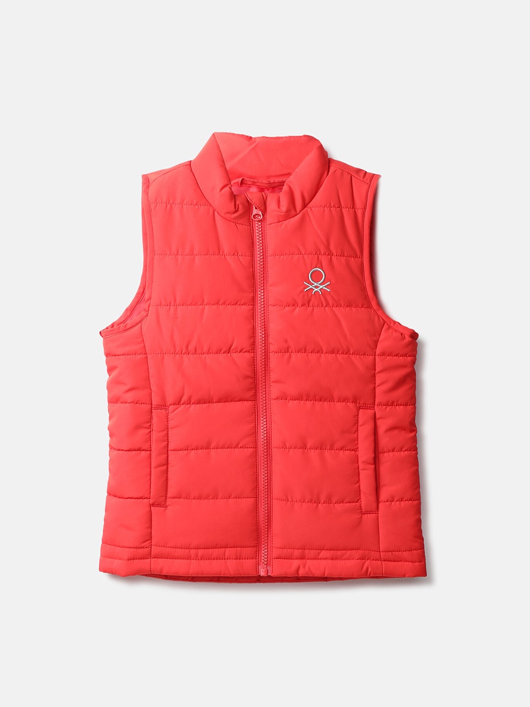 

United Colors of Benetton Girls Red Solid Padded Jacket
