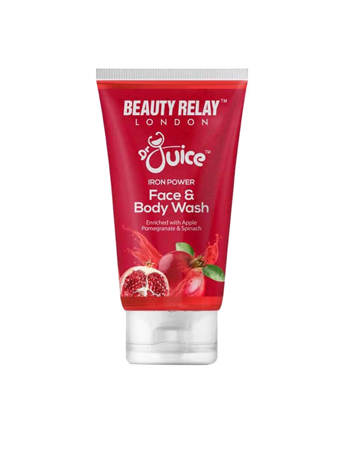 

BeautyRelay London Dr Juice Iron Power Apple Pomegranate Spinach Face & Body Wash 200ml, Red