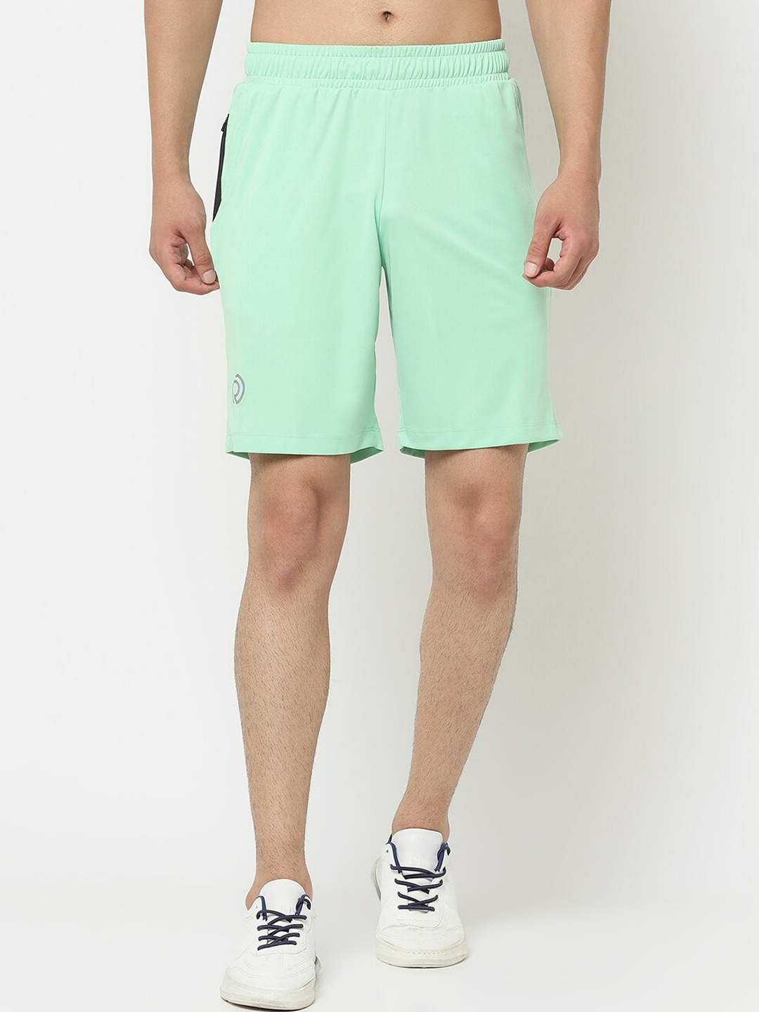 Truerevo Men Lime Green Low-Rise Running Sports Short