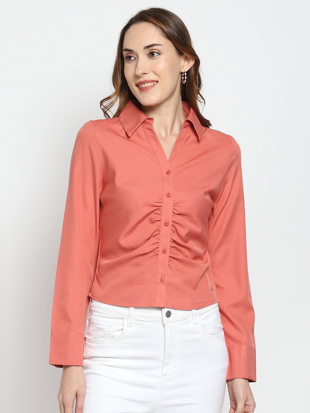 

SPYKAR Women Red Slim Fit Casual Shirt