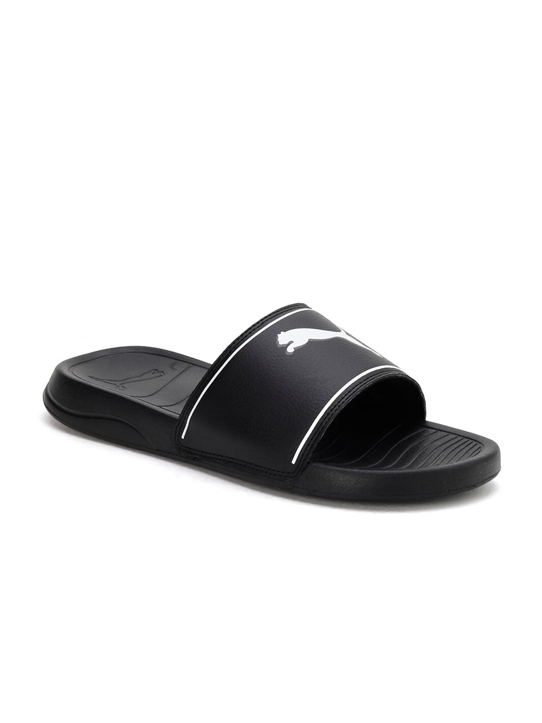 

Puma Marine Unisex Black & White Printed Sliders