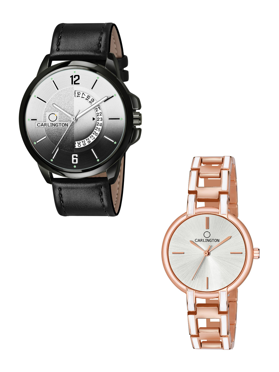 

CARLINGTON Unisex Multicoloured Dial & Multicoloured Leather Straps Analogue Watch, Black