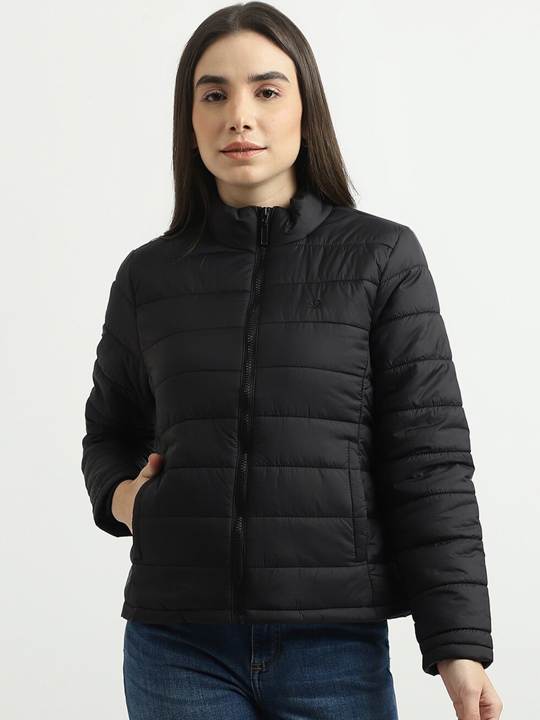 

United Colors of Benetton Women Black Solid Puffer Jacket