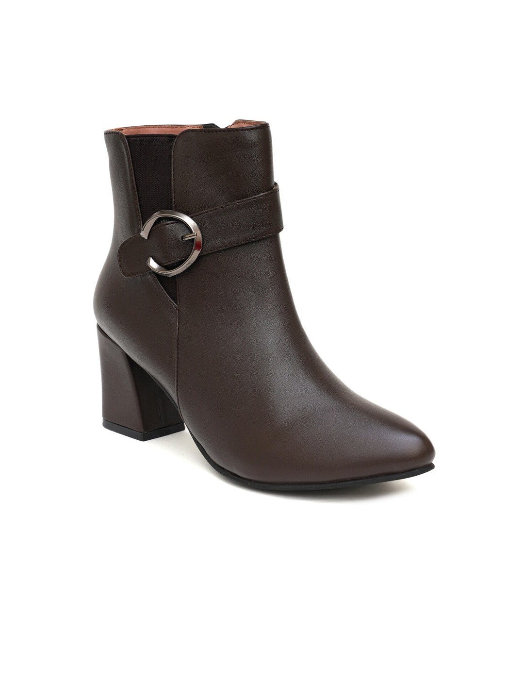 

SHUZ TOUCH Women Brown Solid Regular Boots