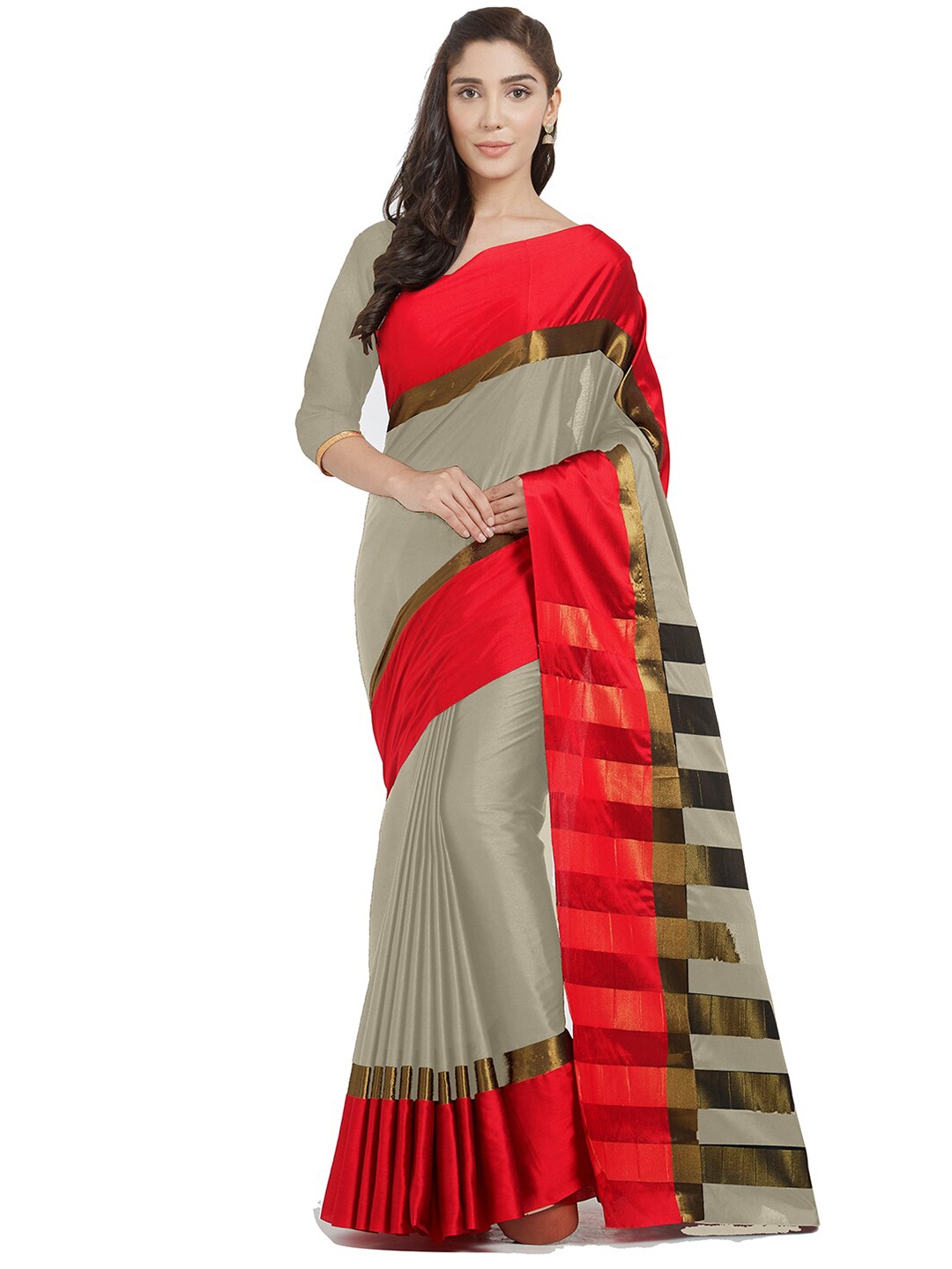 

Florence Beige & Green Uppada Saree