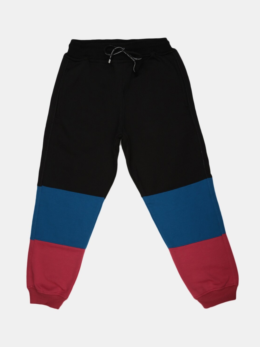 

V-Mart Girls Black & Red Color-Blocked Cotton Fleece Joggers