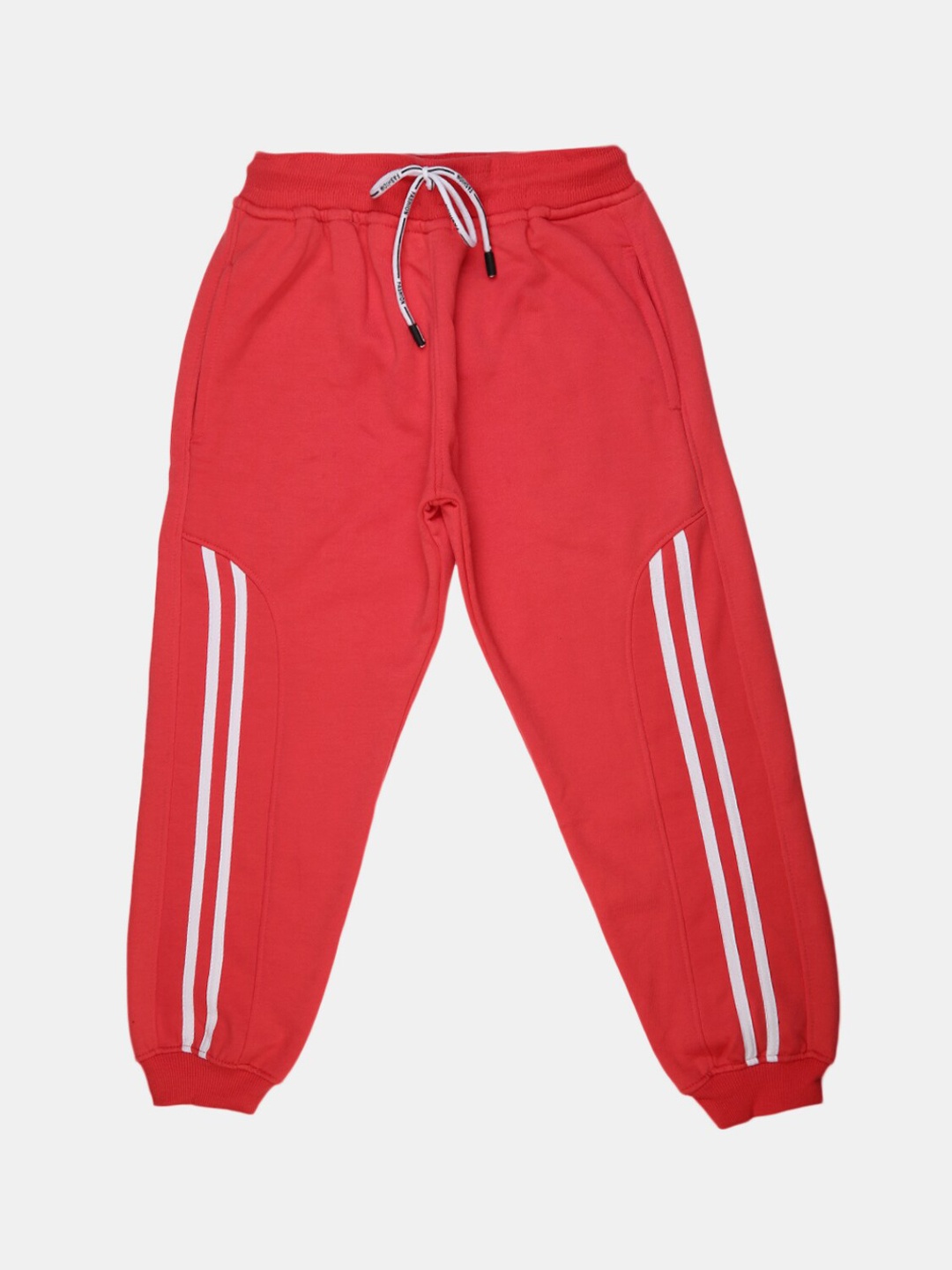 

V-Mart Girls Solid Cotton Joggers, Red
