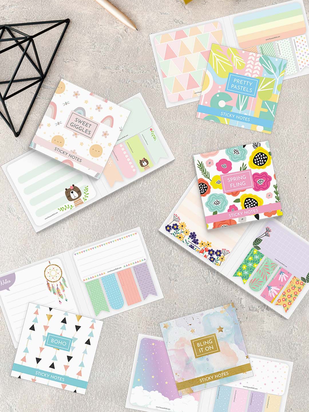

HOUSE OF EDI White & Blue Printed Sticky Notes