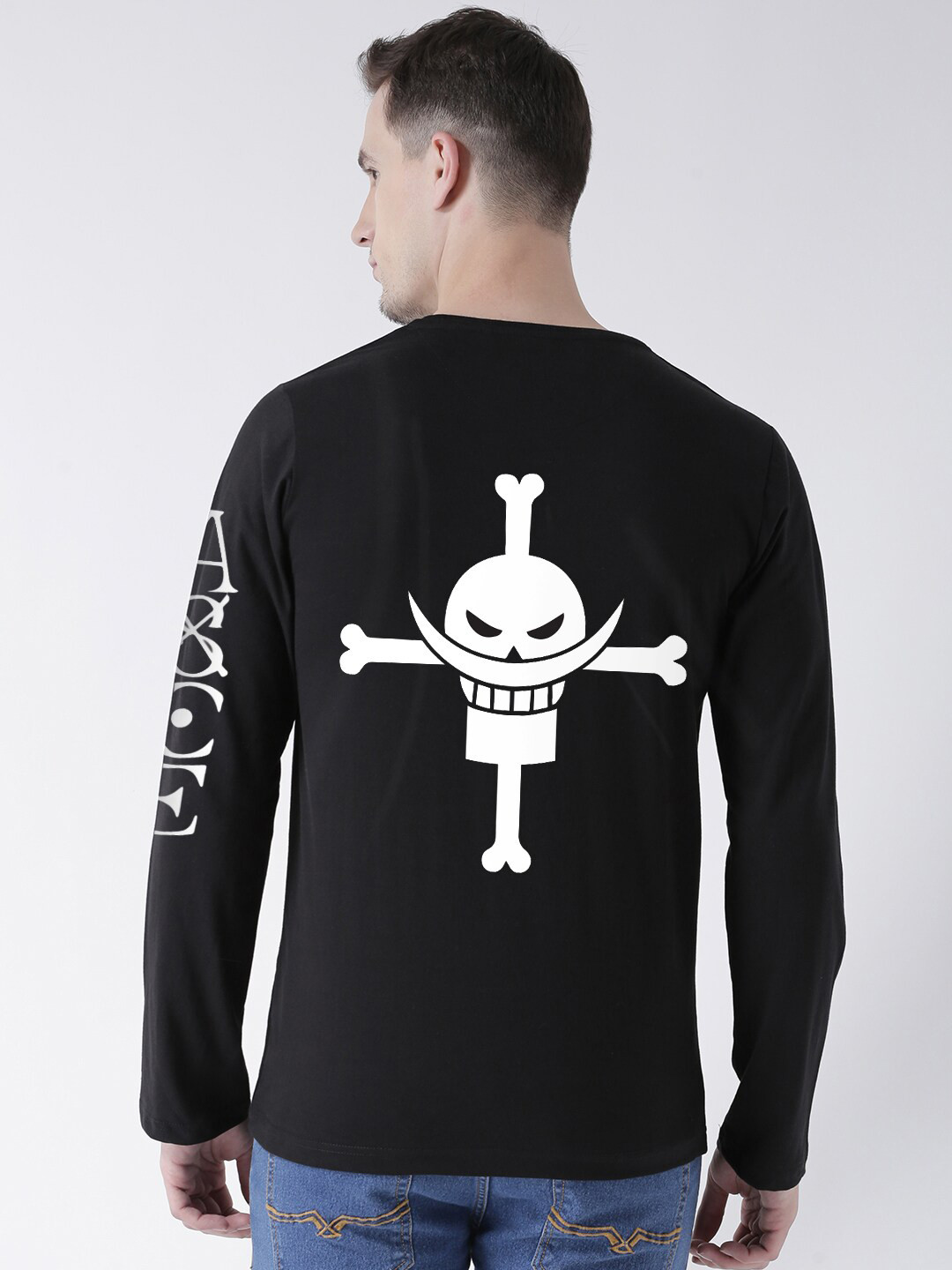

COMICSENSE Men Anime Printed One Piece Cotton Full Sleeve Tshirt, Black