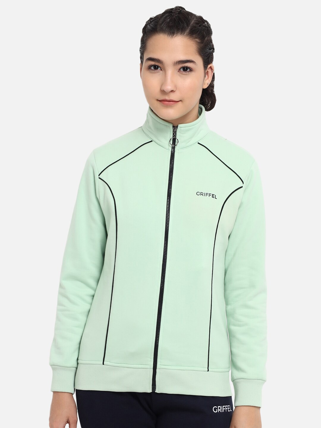 

GRIFFEL Women Sea Green Sweatshirt