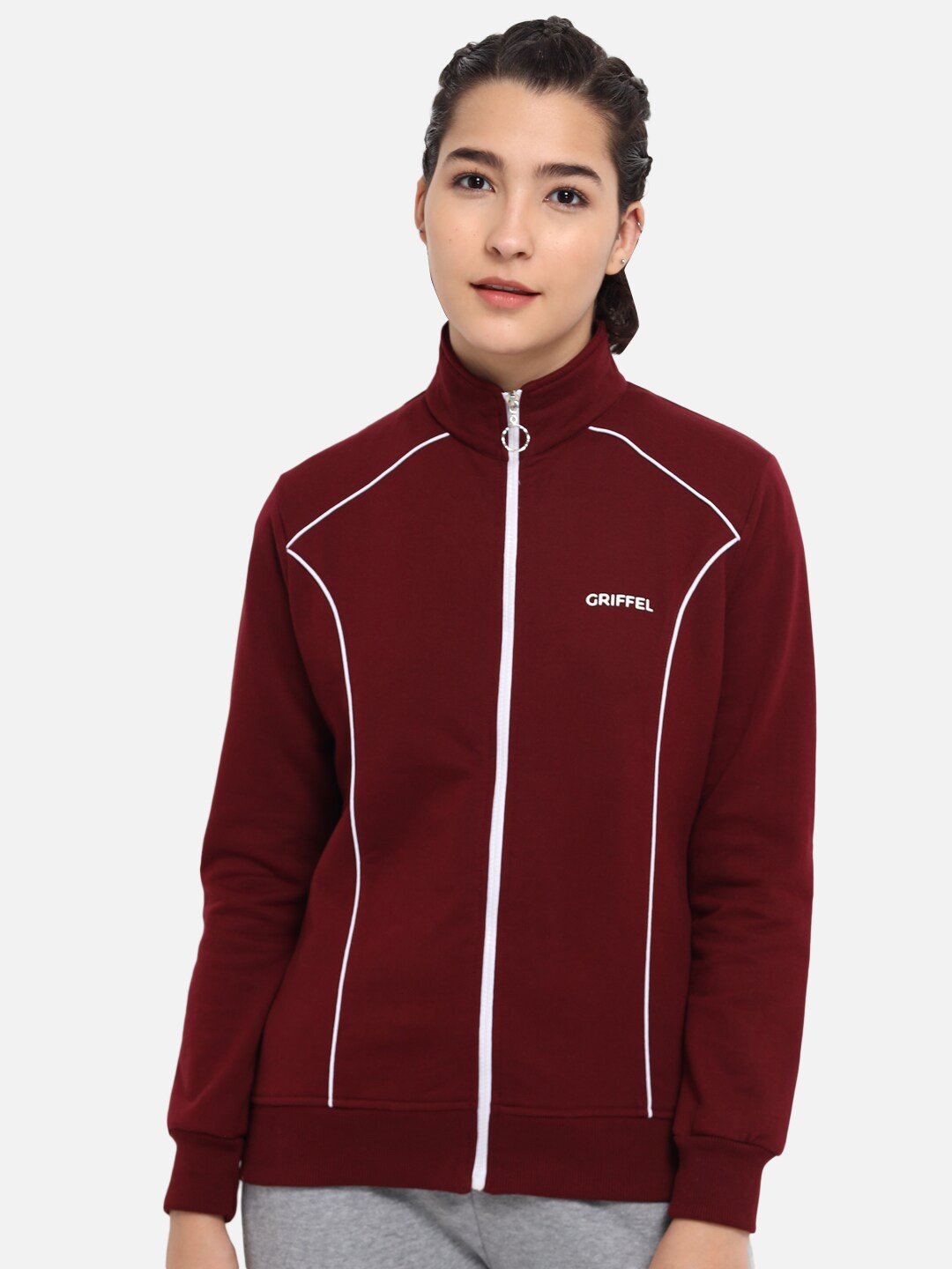 

GRIFFEL Women Maroon Sweatshirt