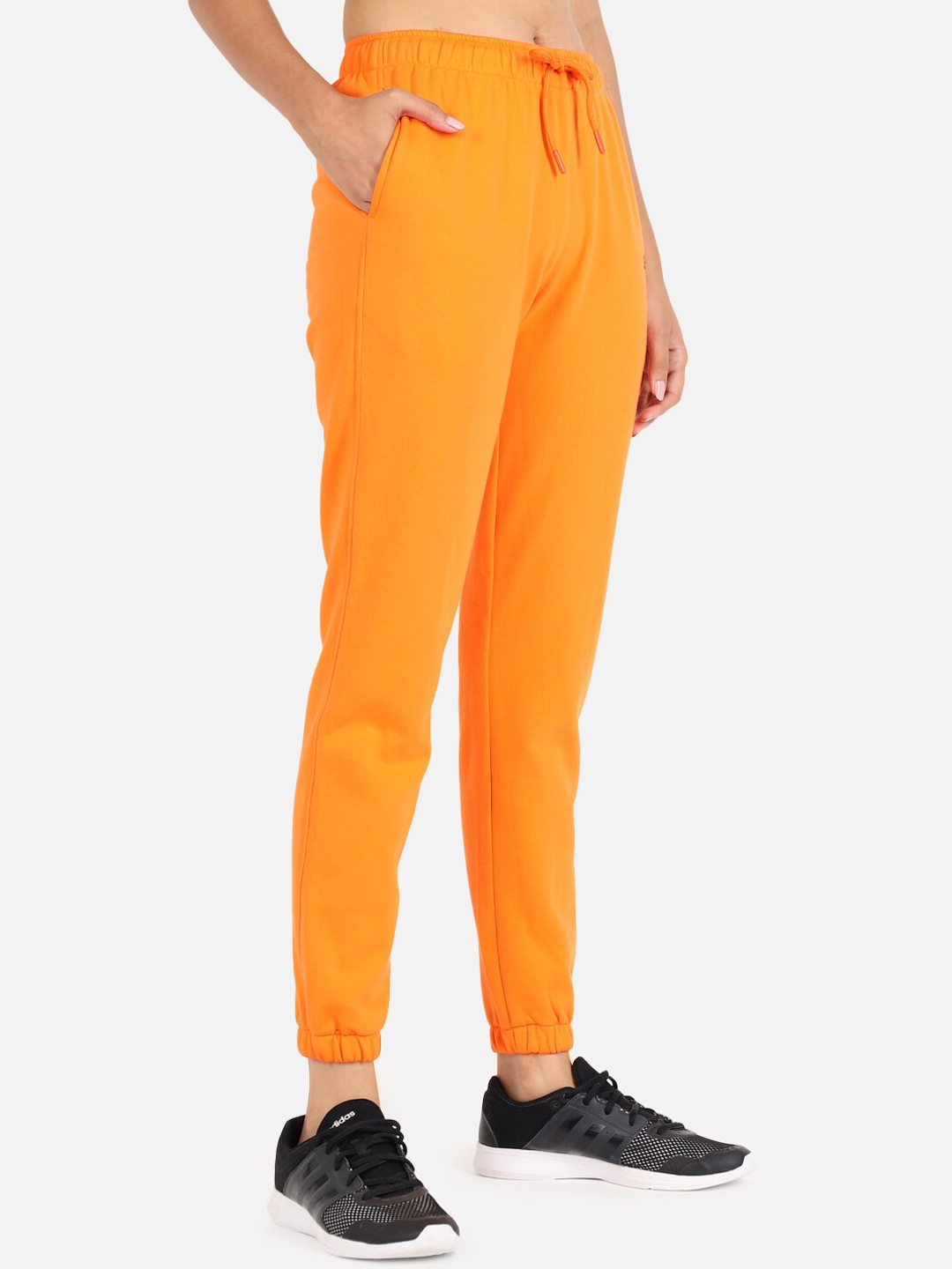 

GRIFFEL Women Orange Solid Cotton Jogger