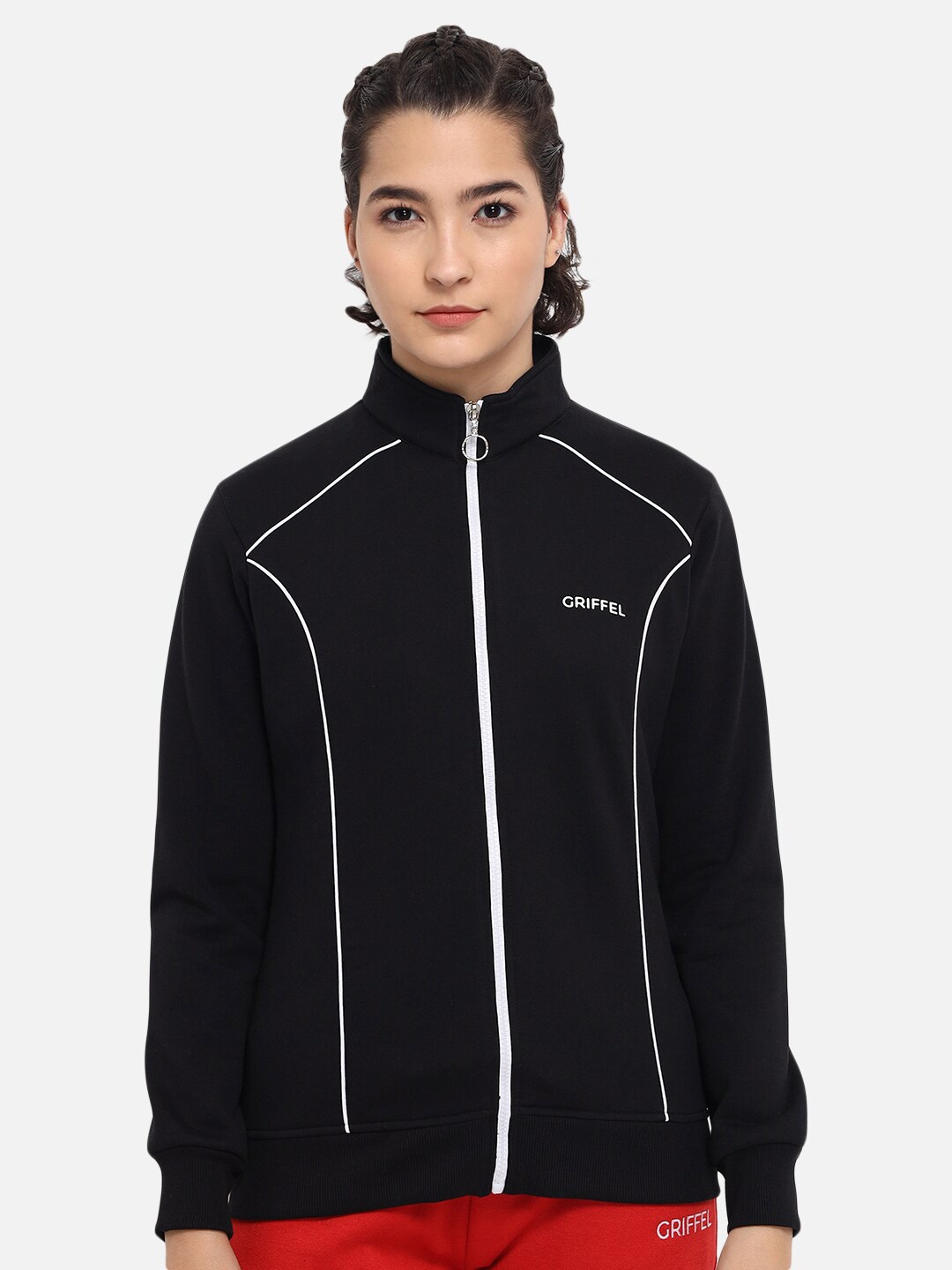 

GRIFFEL Women Black Fleece Sweatshirt