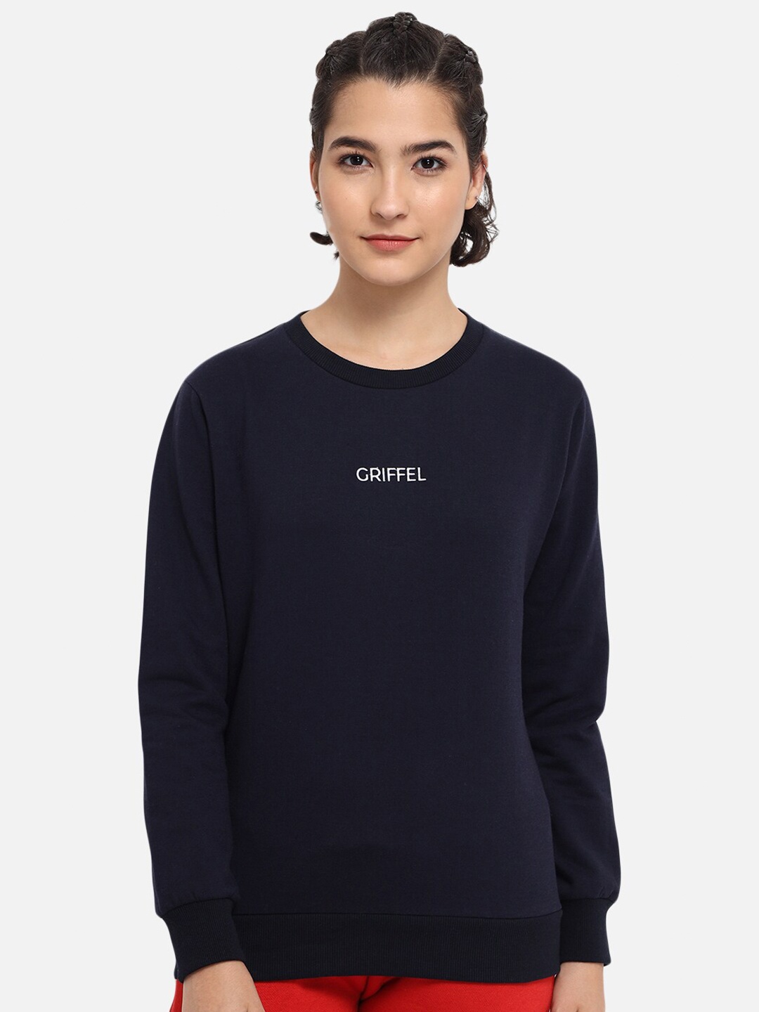

GRIFFEL Women Navy Blue Sweatshirt