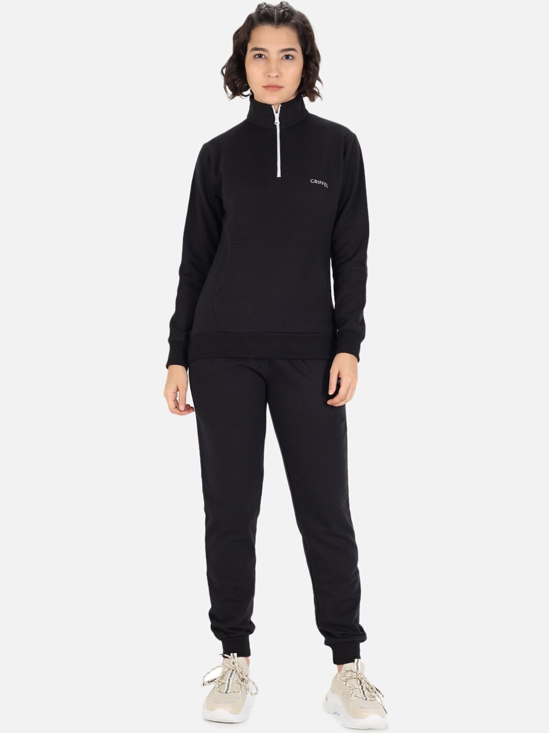 

GRIFFEL Women Black Solid Cotton Tracksuits