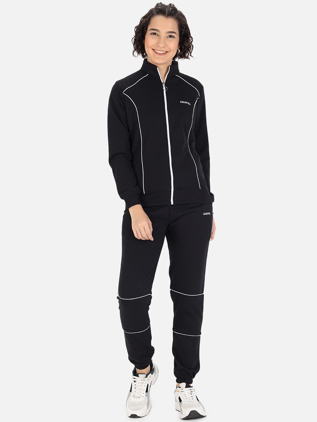 

GRIFFEL Women Black Solid Cotton Tracksuits