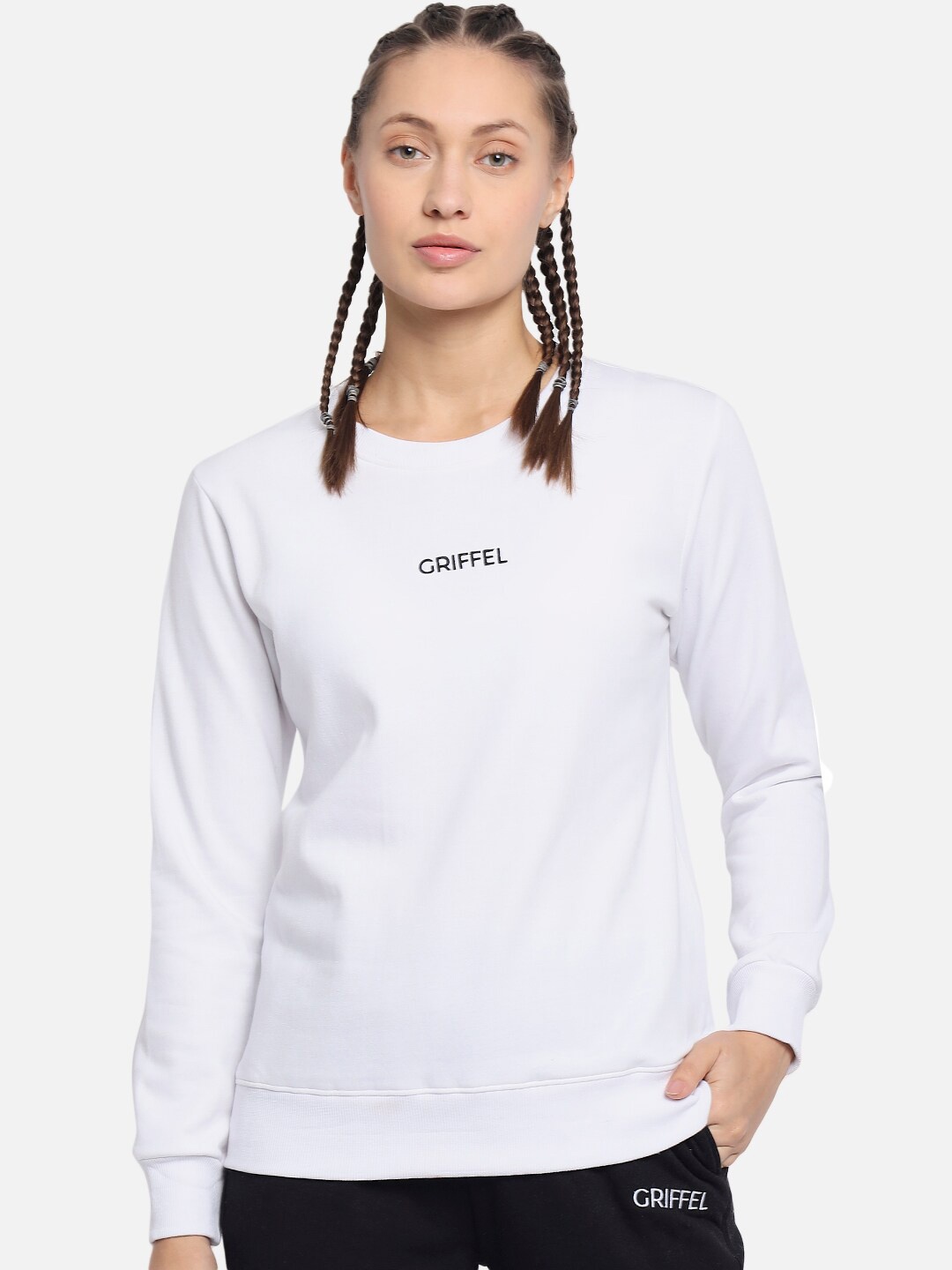 

GRIFFEL Women White Sweatshirt