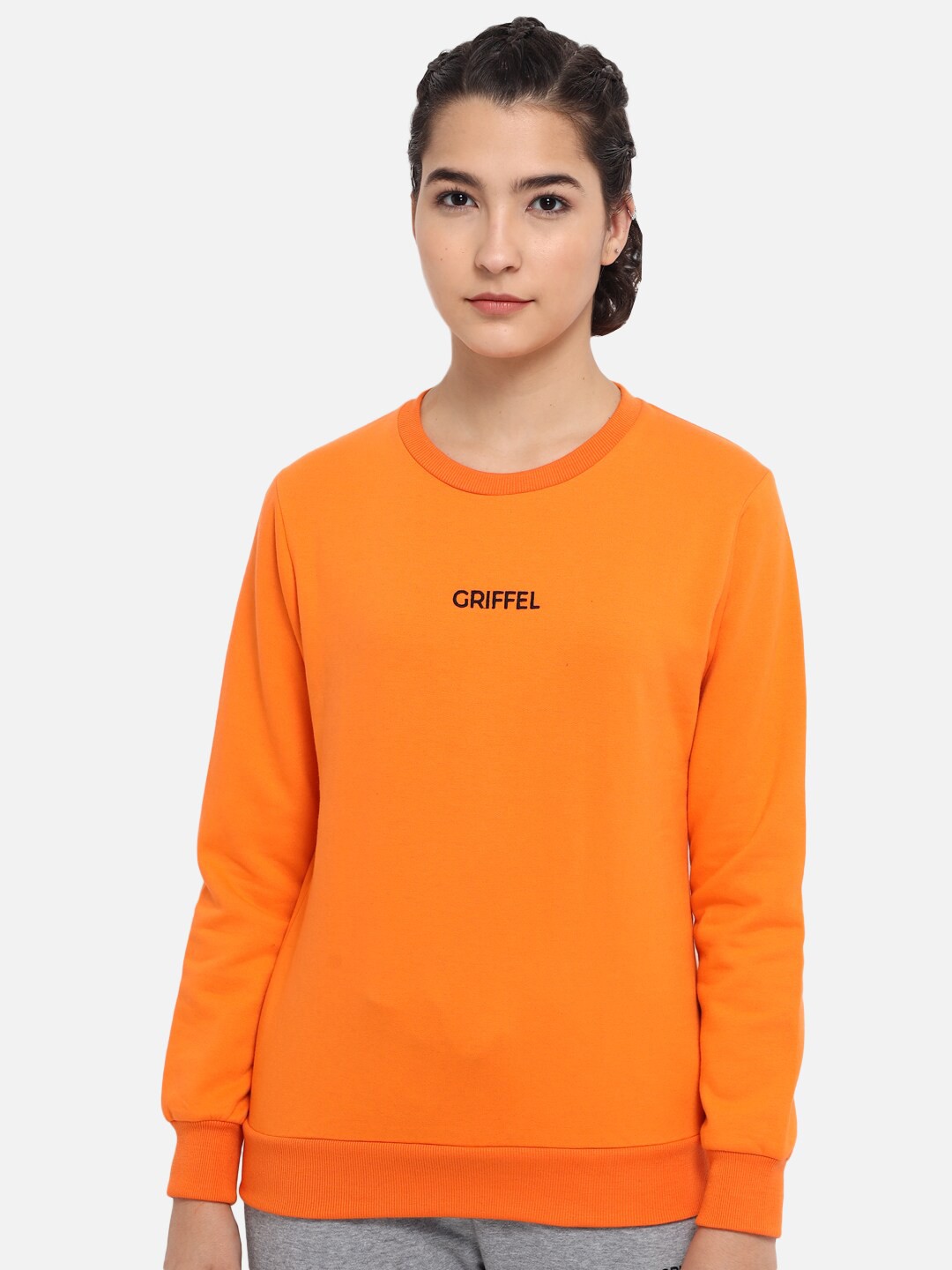 

GRIFFEL Women Orange Sweatshirt