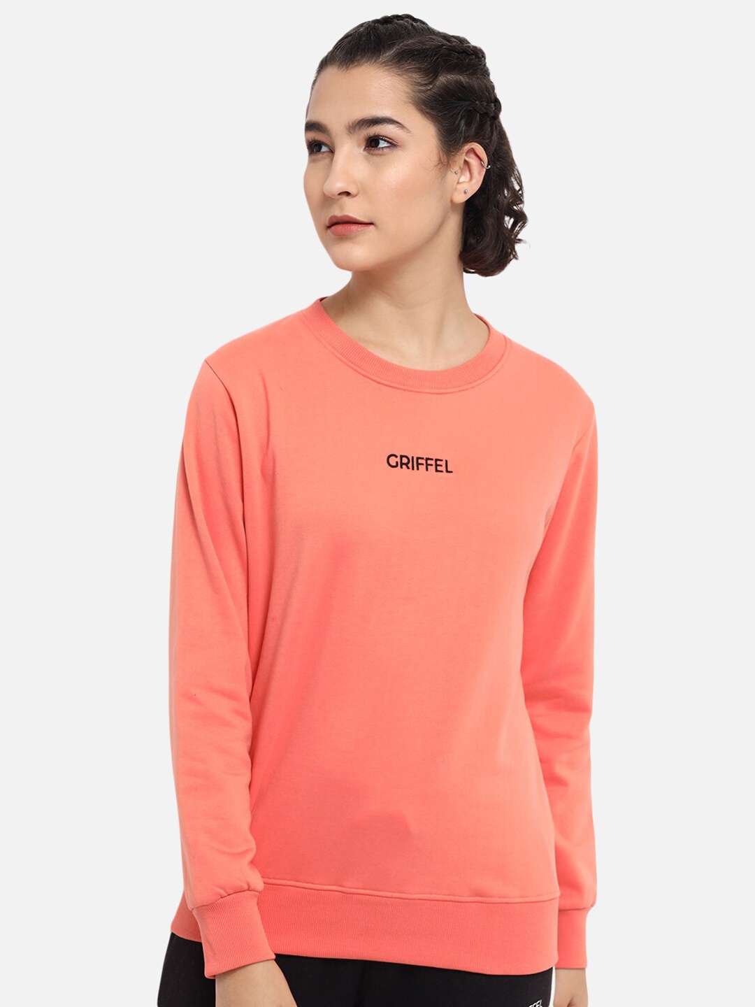 

GRIFFEL Women Peach-Coloured Sweatshirt