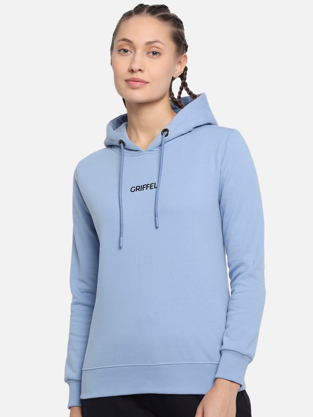 

GRIFFEL Women Blue Solid Sweatshirt