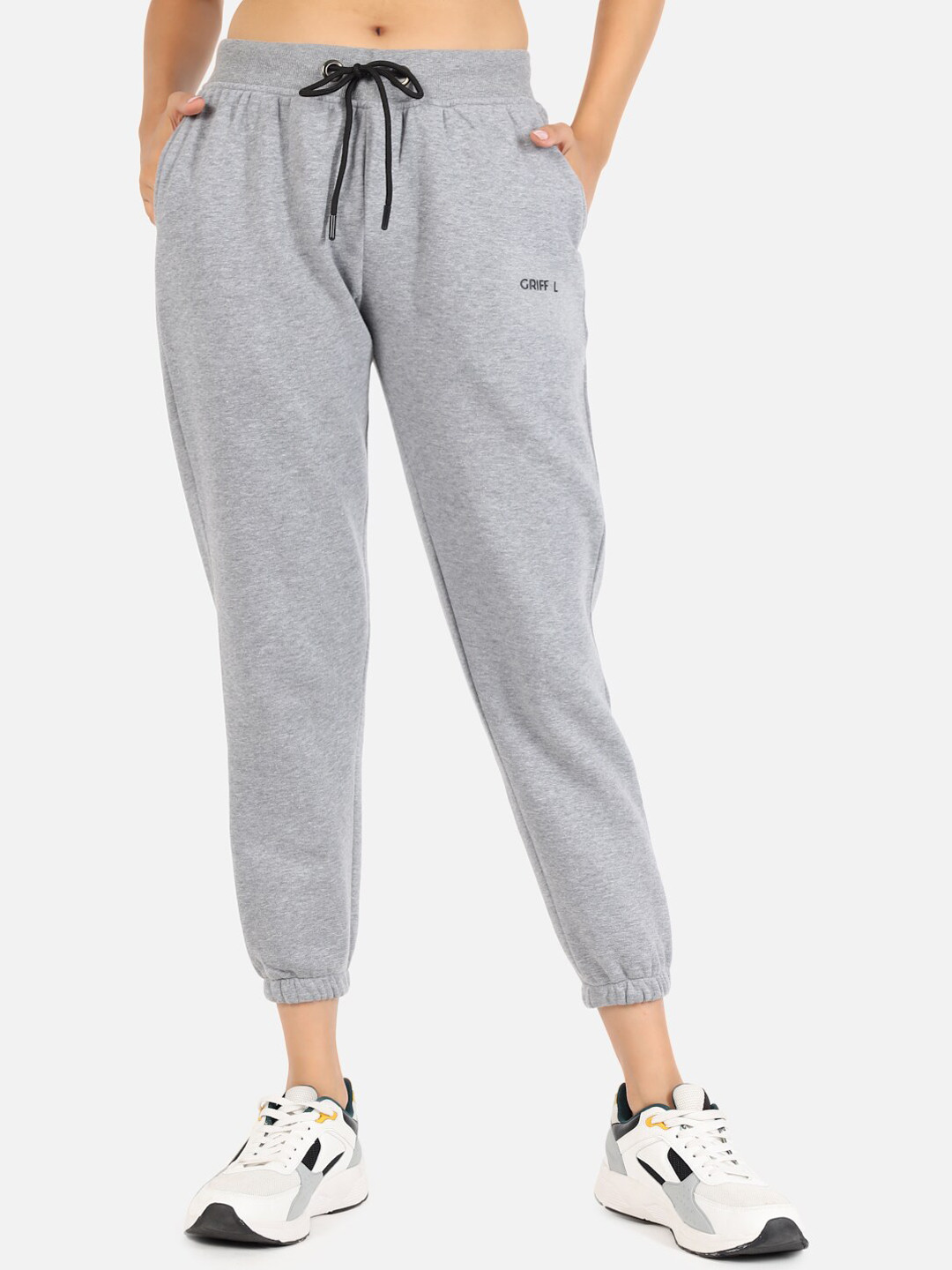

GRIFFEL Women Grey Solid Sports Joggers
