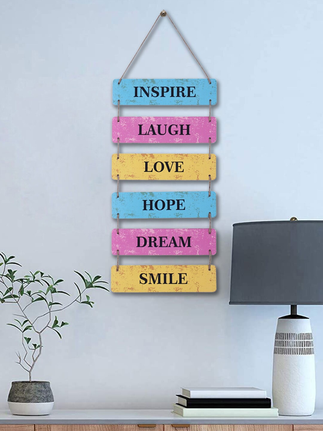 

Kuber Industries Blue & Pink Wooden Wall Hanging Plaque