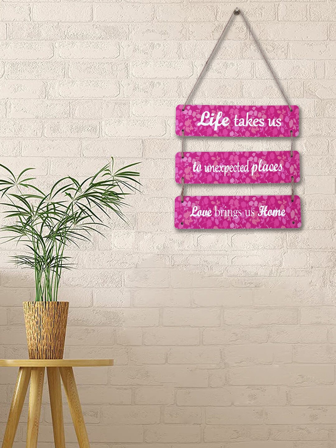 

Kuber Industries Pink Wooden Motivational & Meaningful Wall Hanging Quotes